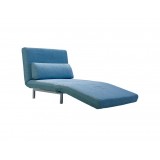 Iso Single Sleeper Swivel Chair-Bed Peacock Tweed with Silver Powder Coated Steel