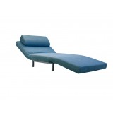 Iso Single Sleeper Swivel Chair-Bed Peacock Tweed with Silver Powder Coated Steel