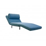 Iso Single Sleeper Swivel Chair-Bed Peacock Tweed with Silver Powder Coated Steel