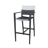 Chloe Bar Arm Chair - Black and White - Black Frame or Espresso