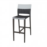 Chloe Bar Side Chair -Espresso & White Wicker - Espresso Frame