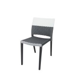 Chloe Dining Side Chair - Black and White - Black Frame or Espresso