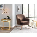 LumiSource Daniella Sleigh Accent Chair - ESPRESSO - Lifestyle