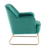 LumiSource Daniella Sleigh Accent Chair - GREEN - Side