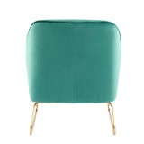 LumiSource Daniella Sleigh Accent Chair - GREEN - Rear
