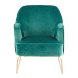 LumiSource Daniella Sleigh Accent Chair - GREEN - Front