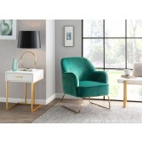 LumiSource Daniella Sleigh Accent Chair - GREEN - Lifestyle