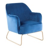 LumiSource Daniella Sleigh Accent Chair - BLUE - Perspective