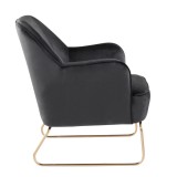 iSource Daniella Sleigh Accent Chair - BLACK - Side