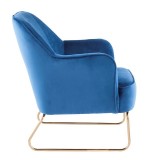 LumiSource Daniella Sleigh Accent Chair - BLUE - Side