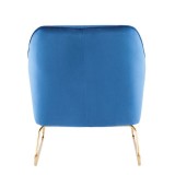 LumiSource Daniella Sleigh Accent Chair - BLUE - Rear