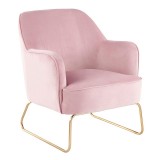 LumiSource Daniella Sleigh Accent Chair - PINK - Perspective