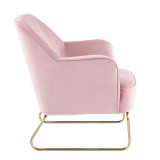 LumiSource Daniella Sleigh Accent Chair - PINK - Side