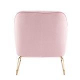 LumiSource Daniella Sleigh Accent Chair - PINK - Rear