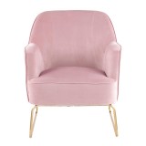 LumiSource Daniella Sleigh Accent Chair - PINK - Front