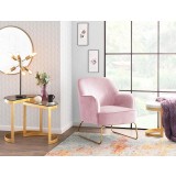 LumiSource Daniella Sleigh Accent Chair - PINK - Lifestyle