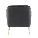 iSource Daniella Sleigh Accent Chair - BLACK - Rear