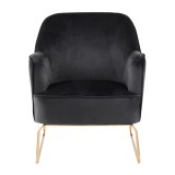 iSource Daniella Sleigh Accent Chair - BLACK - Front