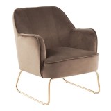 LumiSource Daniella Sleigh Accent Chair - ESPRESSO - Perspective