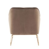 LumiSource Daniella Sleigh Accent Chair - ESPRESSO - Rear