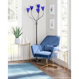 LumiSource Diana Lounge Chair - Blue in Gold Metal Base - Lifestyle