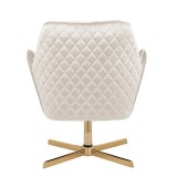 LumiSource Diana Lounge Chair - Champaign in Gold Metal Base - Rear