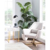 LumiSource Diana Lounge Chair - Champaign in Gold Metal Base - Lifestyle