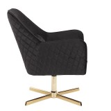 LumiSource Diana Lounge Chair - Black in Gold Metal Base - Side