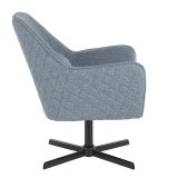 LumiSource Diana Lounge Chair - Blue in Black Metal Base - Side
