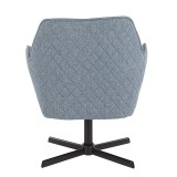 LumiSource Diana Lounge Chair - Blue in Black Metal Base - Rear