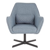 LumiSource Diana Lounge Chair - Blue in Black Metal Base - Front