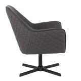 LumiSource Diana Lounge Chair - Charcoal in Black Metal Base - Side