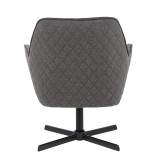 LumiSource Diana Lounge Chair - Charcoal in Black Metal Base - Rear