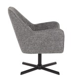 LumiSource Diana Lounge Chair - Grey in Black Metal Base - Side