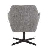 LumiSource Diana Lounge Chair - Grey in Black Metal Base - Rear