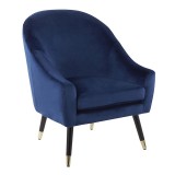 LumiSource Matisse Accent Chair - BLUE - Perspective