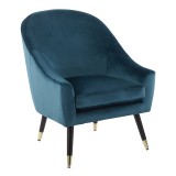 LumiSource Matisse Accent Chair - TEAL - Perspective