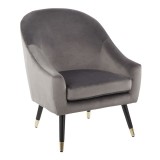 LumiSource Matisse Accent Chair - SILVER - Perspective