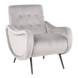 LumiSource Rafael Lounge Chair - SILVER - Perspective