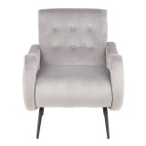LumiSource Rafael Lounge Chair - SILVER - Front