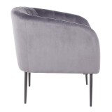 LumiSource Renee Accent Chair - GREY VELVET - Side