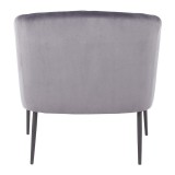 LumiSource Renee Accent Chair - GREY VELVET - Rear