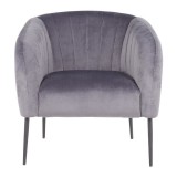 LumiSource Renee Accent Chair - GREY VELVET - Front