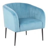 LumiSource Renee Accent Chair - TURQUOISE VELVET - Perspective