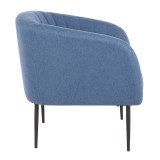 LumiSource Renee Accent Chair - BLUE FABRIC - Side