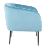 LumiSource Renee Accent Chair - TURQUOISE VELVET - Side