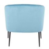 LumiSource Renee Accent Chair - TURQUOISE VELVET - Rear