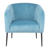 LumiSource Renee Accent Chair - TURQUOISE VELVET - Front