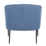 LumiSource Renee Accent Chair - BLUE FABRIC - Rear