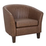 LumiSource Shelton Club Chair - BROWN - Perspective